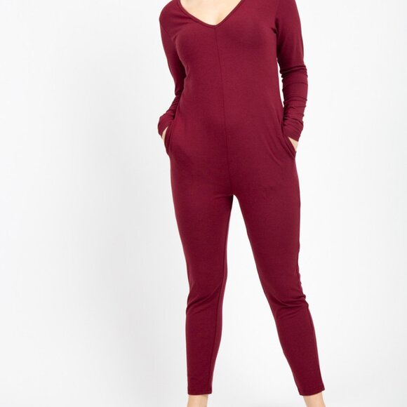 Smash + Tess Pants - Smash + Tess Friday Romper in Bold Burgundy